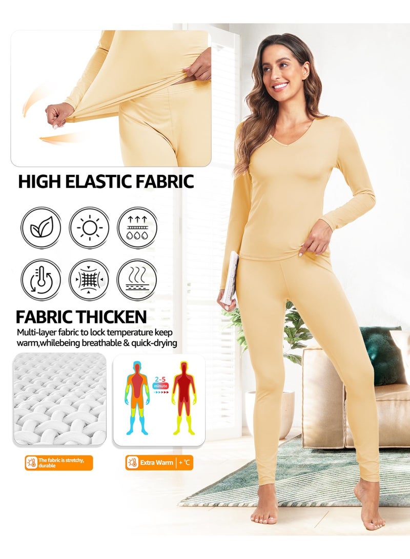 BESTPEAK Thermal Underwear for Women—XL, Long Johns Thermal Set Wool Women Thermal Underwear Set,  Women's thermal underwear set, high-quality soft thermal underwear for cold weather, winter base layer, suitable for daily life and outdoor sports - Image 5